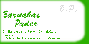 barnabas pader business card